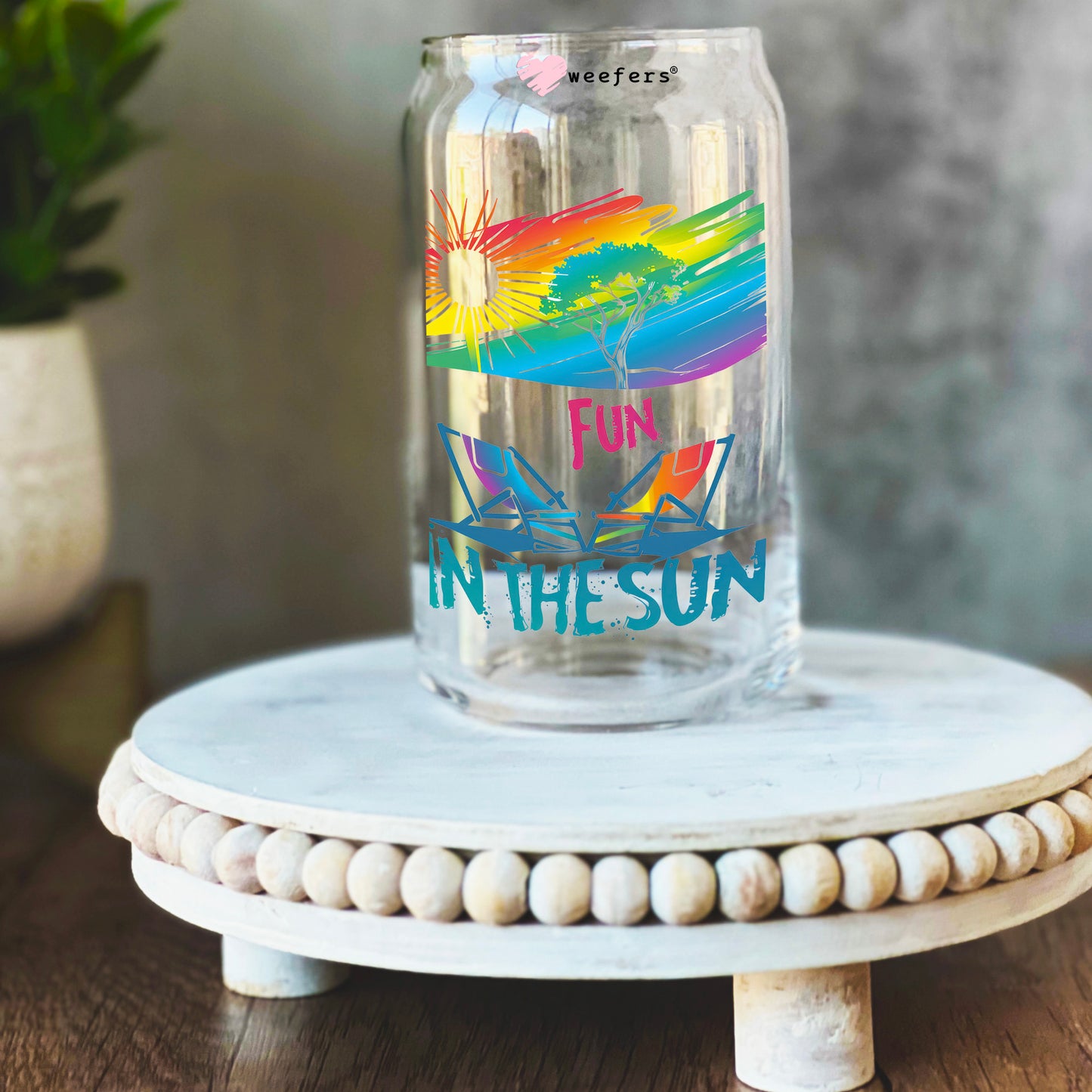 Sunshine on my Mind 16oz Libbey Glass Can UV DTF or Sublimation Wrap Decal Transfer Weefers