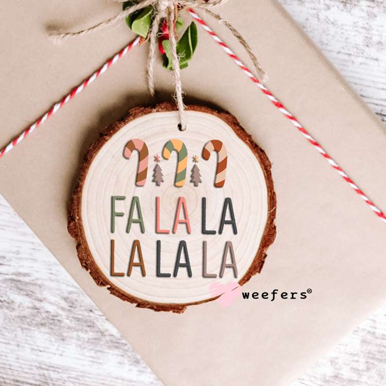 Fa La La La Neutrals UV DTF Decal Ornament Weefers