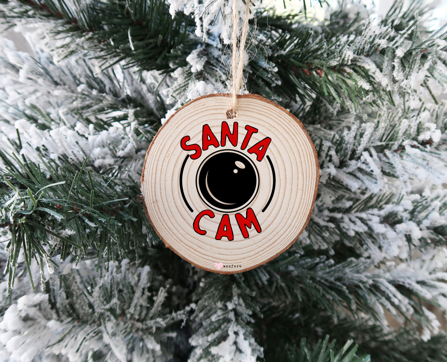 Santa Cam Christmas Ornament UV DTF Decal Transfer Weefers