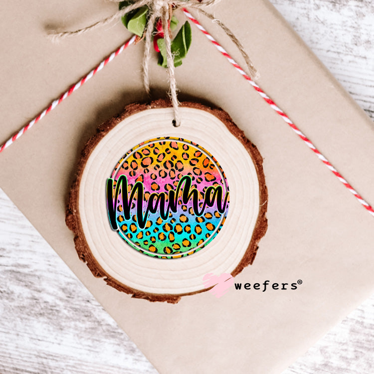 Mama Cheetah Multicolor UV DTF Decal Ornament Weefers