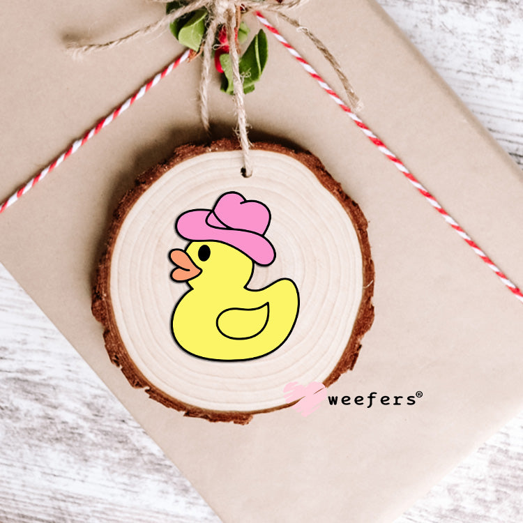 Rubber Ducky Pink Cowboy Hat UV DTF Decal Ornament Weefers