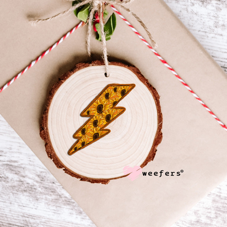 Sunflower Lightening Bolt UV DTF Decal Ornament Weefers