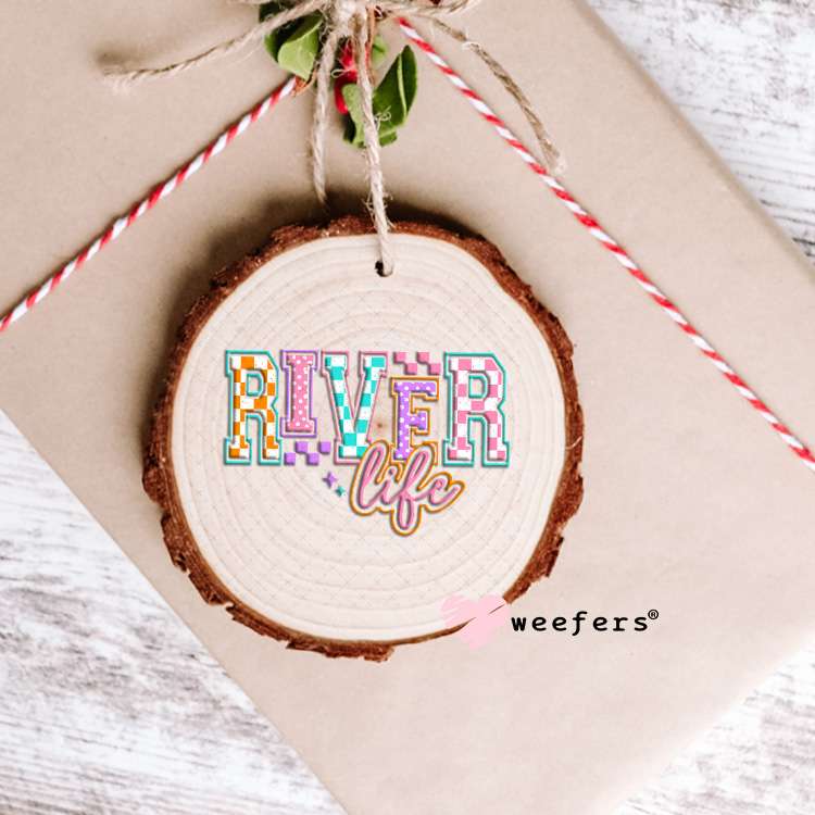 River Life Checkers and Polka Dots UV DTF Decal Ornament Weefers