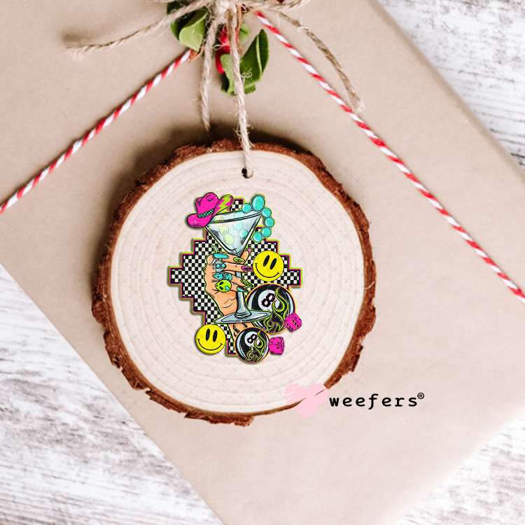 Cowgirl Martini UV DTF Decal Ornament Weefers