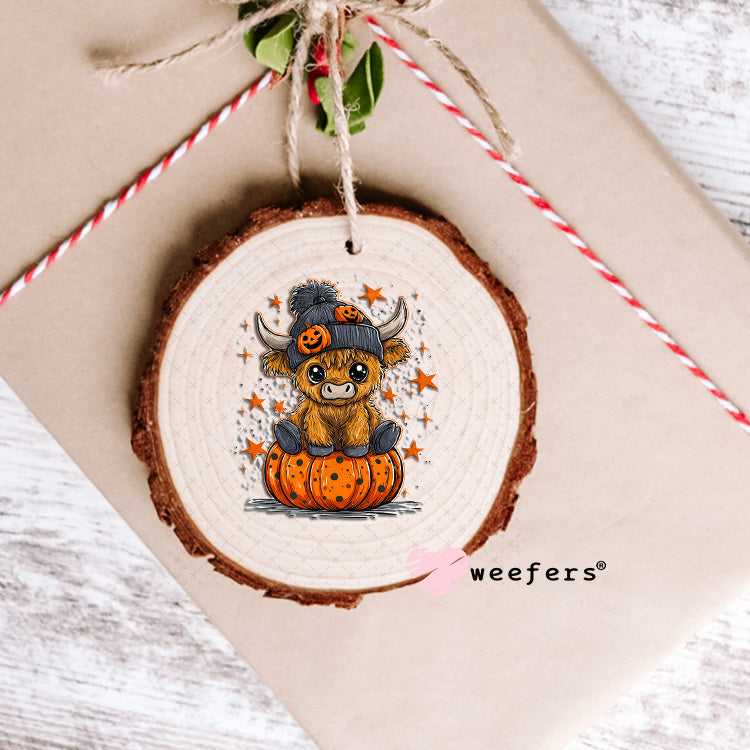 Halloween Highlander Cow UV DTF Decal Ornament Weefers