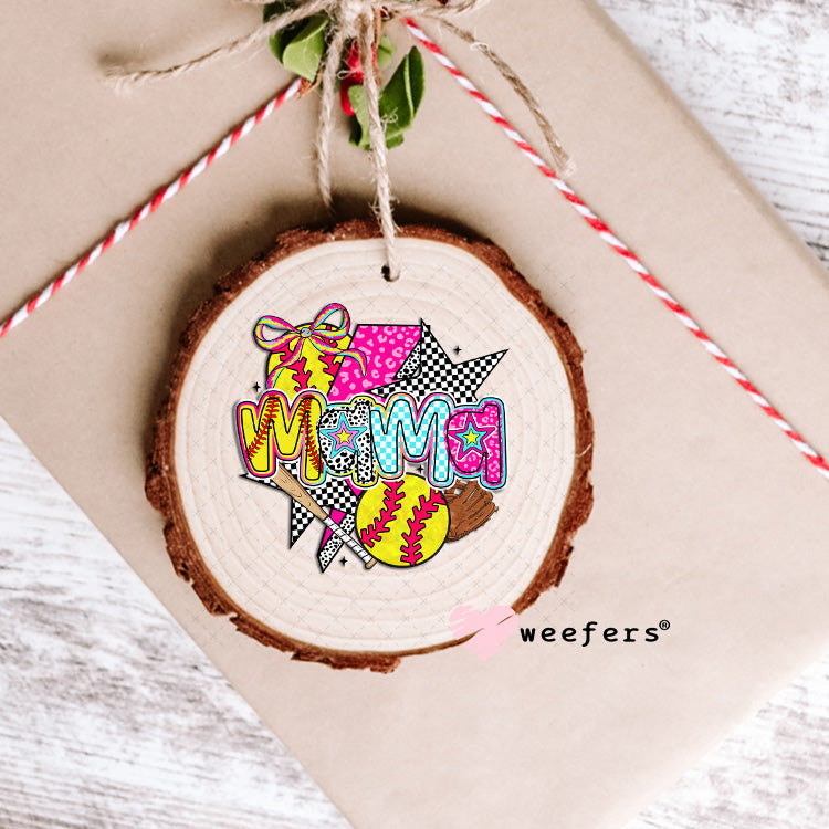 UV DTF Decal - Preppy Mama Softball Ornament Weefers