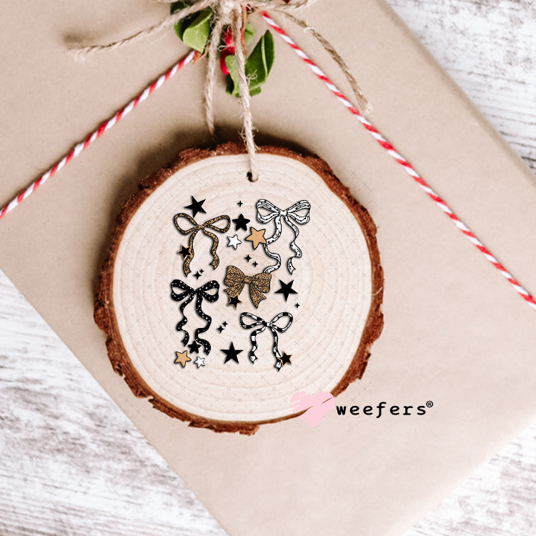UV DTF Decal - Brown and Black Bows Ornament Weefers