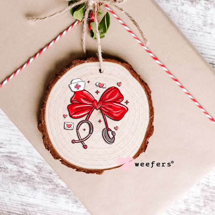 UV DTF Decal - Nurse Bow Valentine's Ornament Weefers