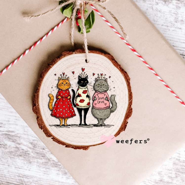 UV DTF Decal - Granny Cats Valentine's Day Ornament Weefers