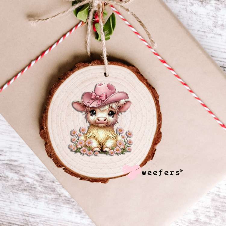 UV DTF Decal - Cowgirl Highlander Cow Ornament Weefers