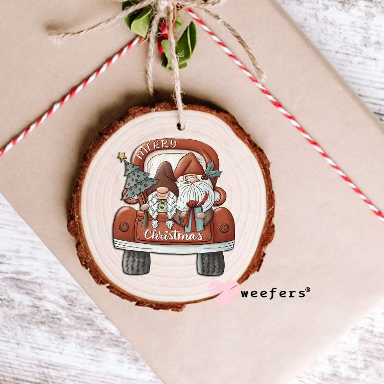 Merry Christmas Old Time Gnomes UV DTF Decal Ornament Weefers