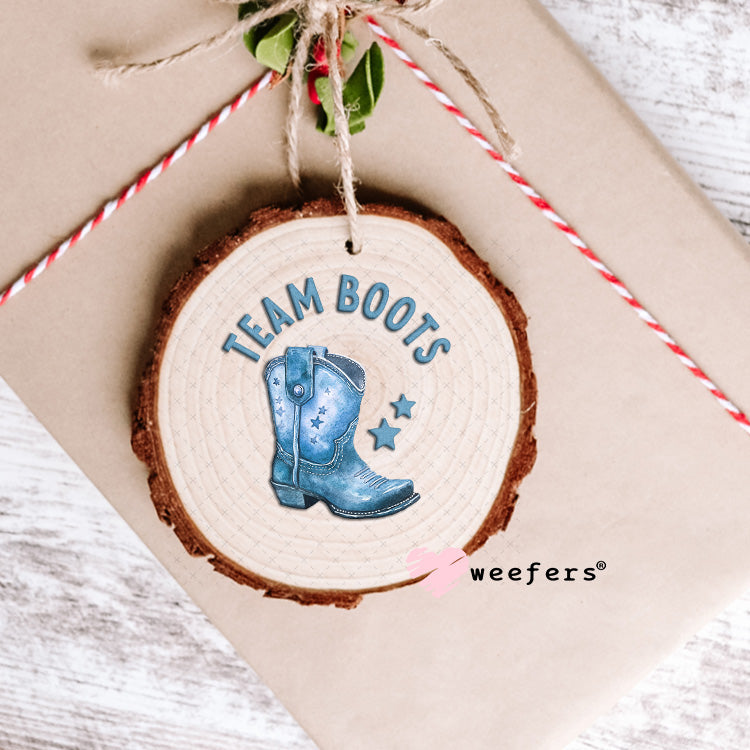 UV DTF Decal - Team Boots Baby Shower Gender Reveal Boy Ornament Weefers