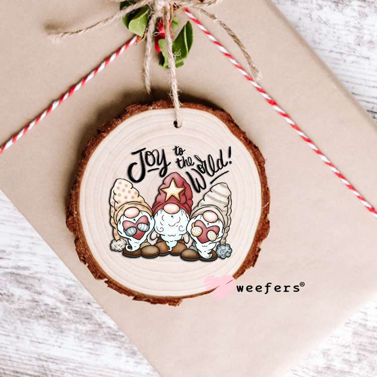 Joy to the World Old Time Christmas Gnomes UV DTF Decal Ornament Weefers