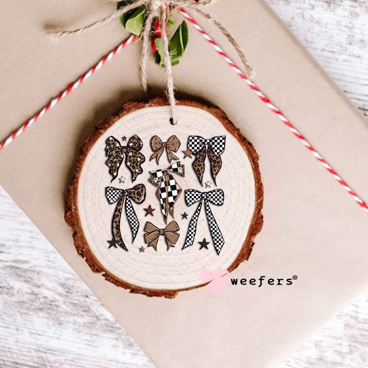 UV DTF Decal - Brown Leopard Bows Ornament Weefers
