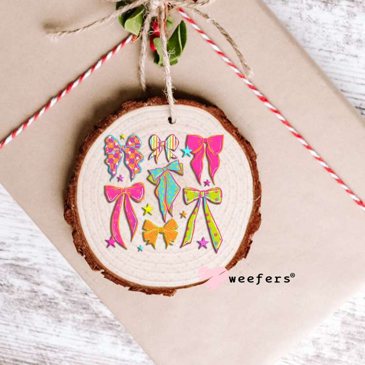 UV DTF Decal - Retro Bright Bows Ornament Weefers