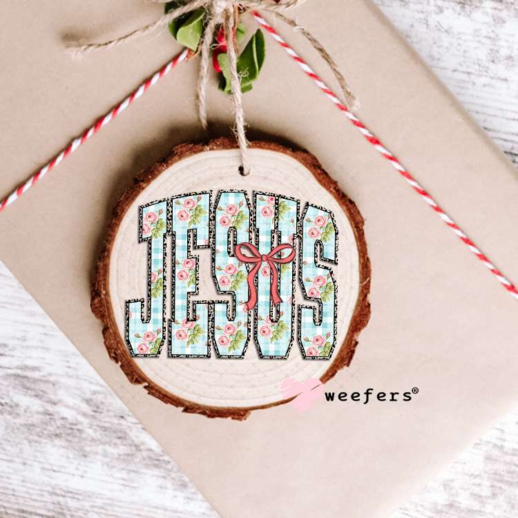 UV DTF Decal - Jesus Coquette Bow and Paisley Ornament Weefers