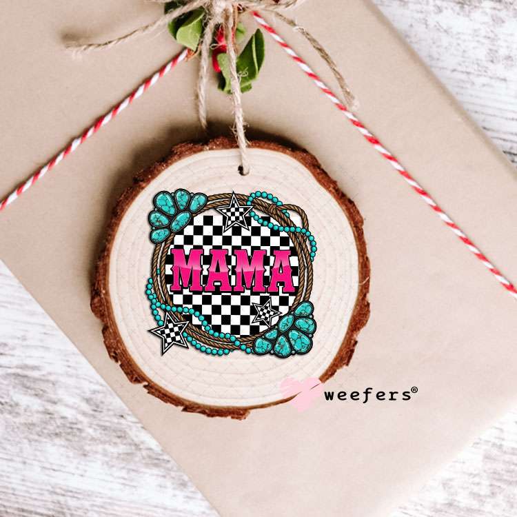 UV DTF Decal - Mama Western Jewels Checkered Ornament Weefers