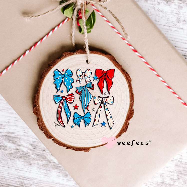 UV DTF Decal - Patriotic Bows Ornament Weefers