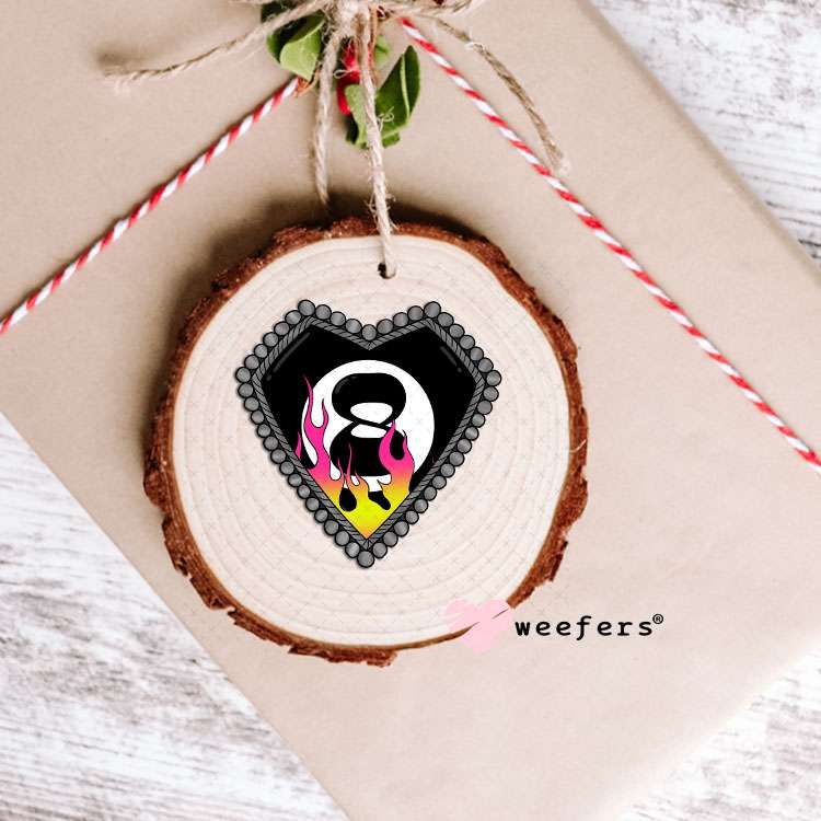 UV DTF Decal - Western Heart Eightball Ornament Weefers