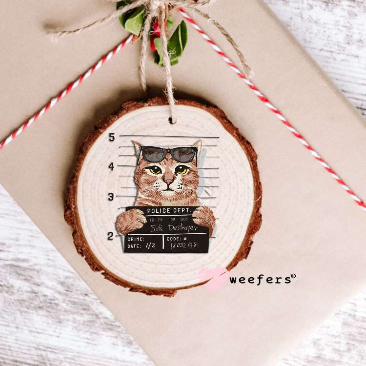 UV DTF Decal - Cat Mug Shot Sofa Destroyer Ornament Weefers