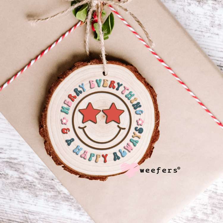 Merry Everything Christmas UV DTF Decal Ornament Weefers