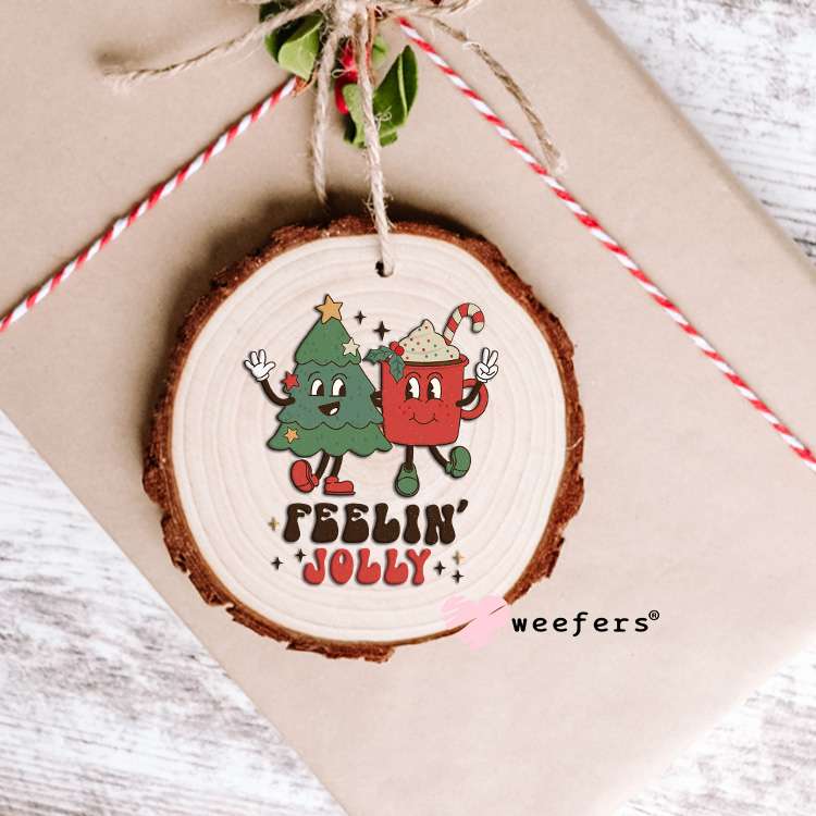 Christmas Retro Feelin' Jolly UV DTF Decal Ornament Weefers