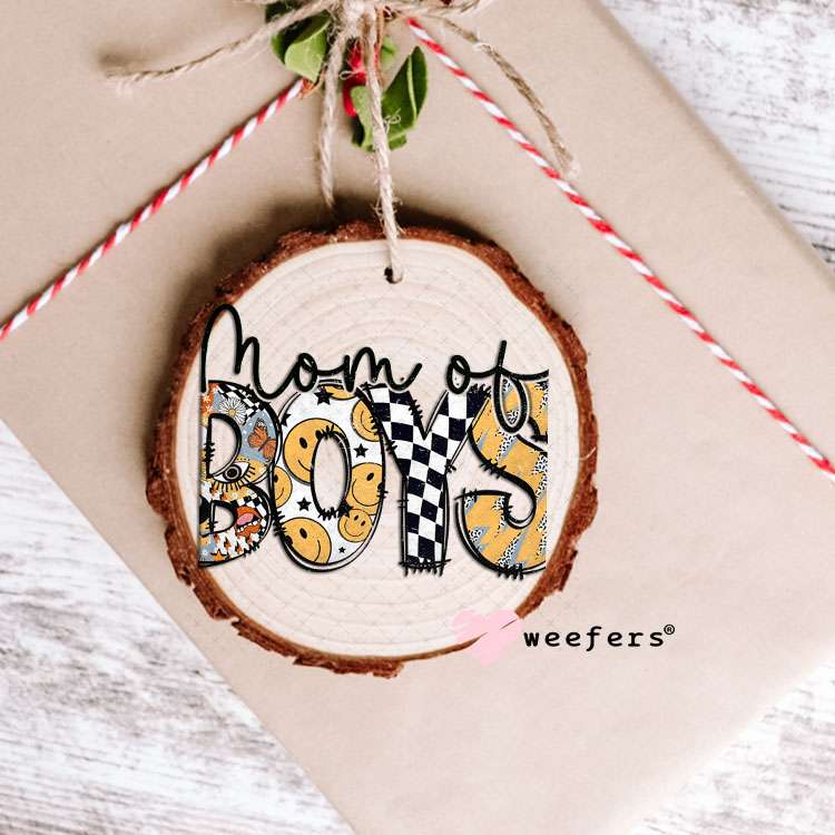 UV DTF Decal - Mom of Boys Checkered Ornament Weefers