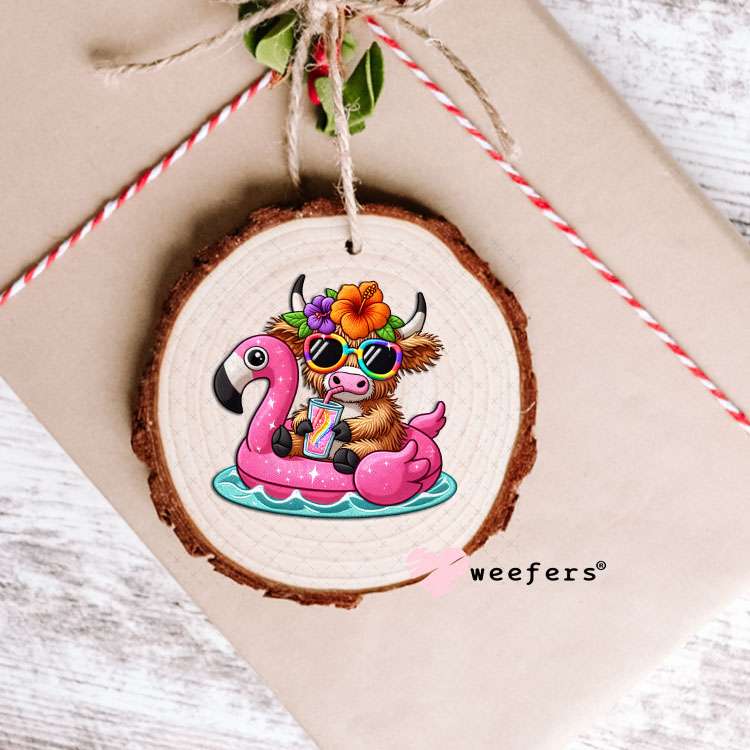 UV DTF Decal - Floating Highlander Cow Ornament Weefers