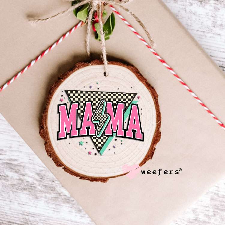 UV DTF Decal - Mama Pink Lightening Bolt Ornament Weefers