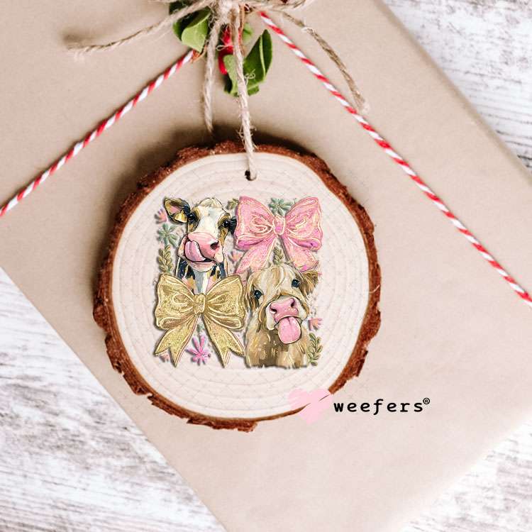 UV DTF Decal - Cows and Bows Ornament Weefers