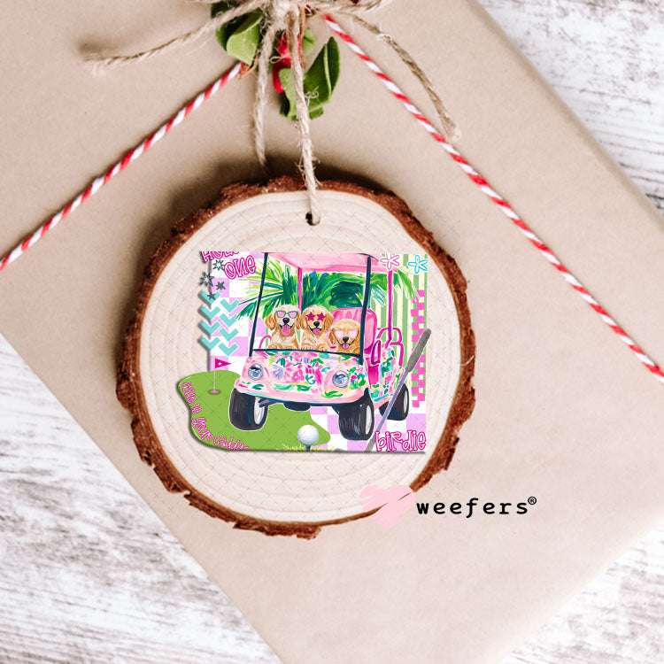 UV DTF Decal - Pink Dog Golf Ornament Weefers