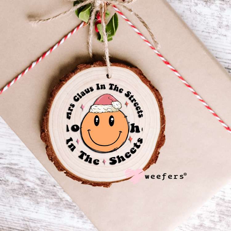 Funny Mrs claus in the Streets UV DTF Decal Ornament Weefers