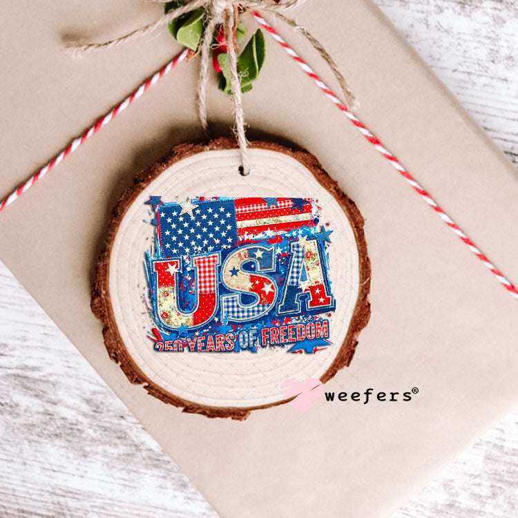 UV DTF Decal - USA 250 Years of Freedom Ornament Weefers