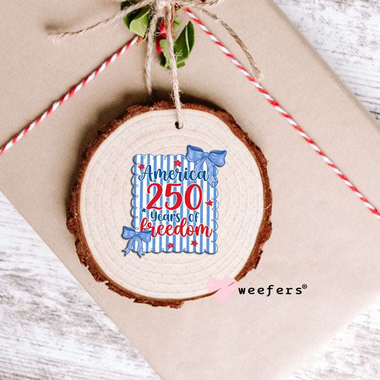 UV DTF Decal - Blue Red America 250 Years Ornament Weefers