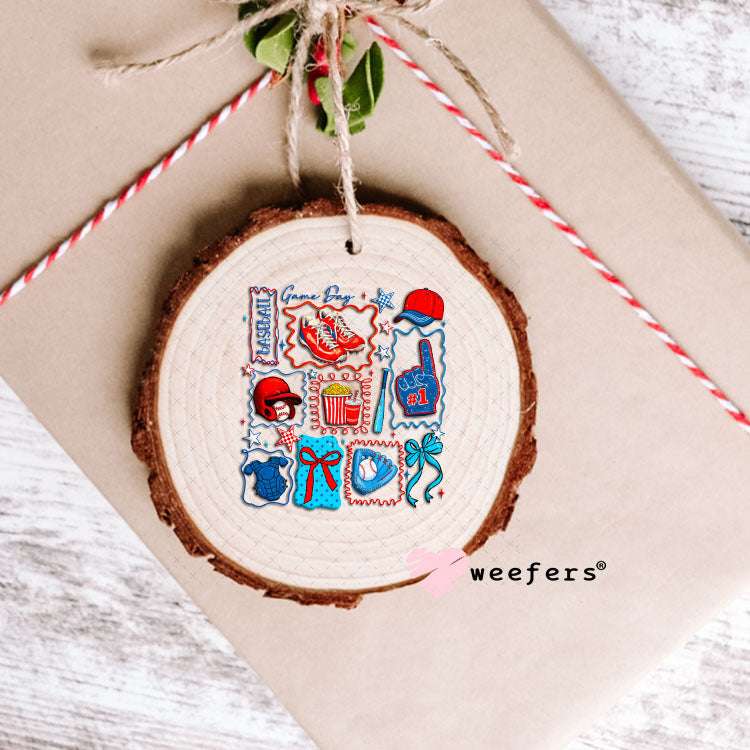 UV DTF Decal - Game Day Retro Baseball Ornament Weefers