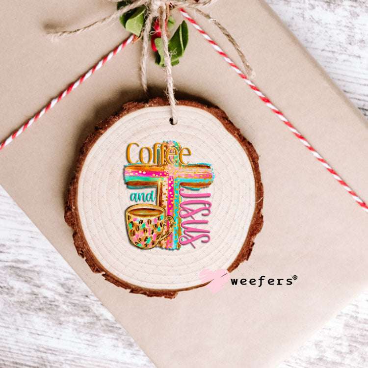 UV DTF Decal - Coffee and Jesus Ornament Weefers