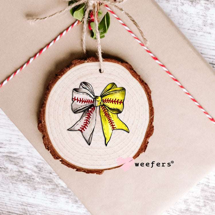 UV DTF Decal - Baseball Softball Bow Ornament Weefers