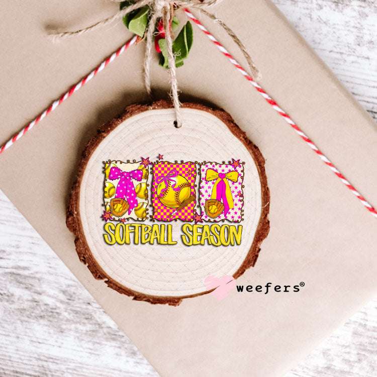 UV DTF Decal - Softball Season Pink Ornament Weefers