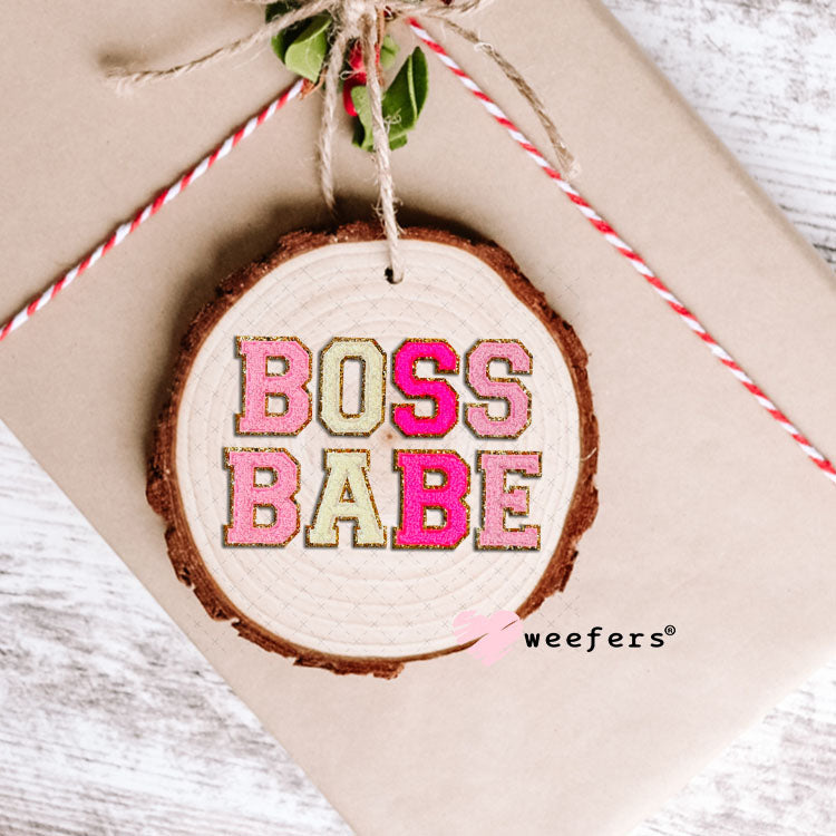 UV DTF Decal - Faux Chenille Boss Babe Ornament Weefers