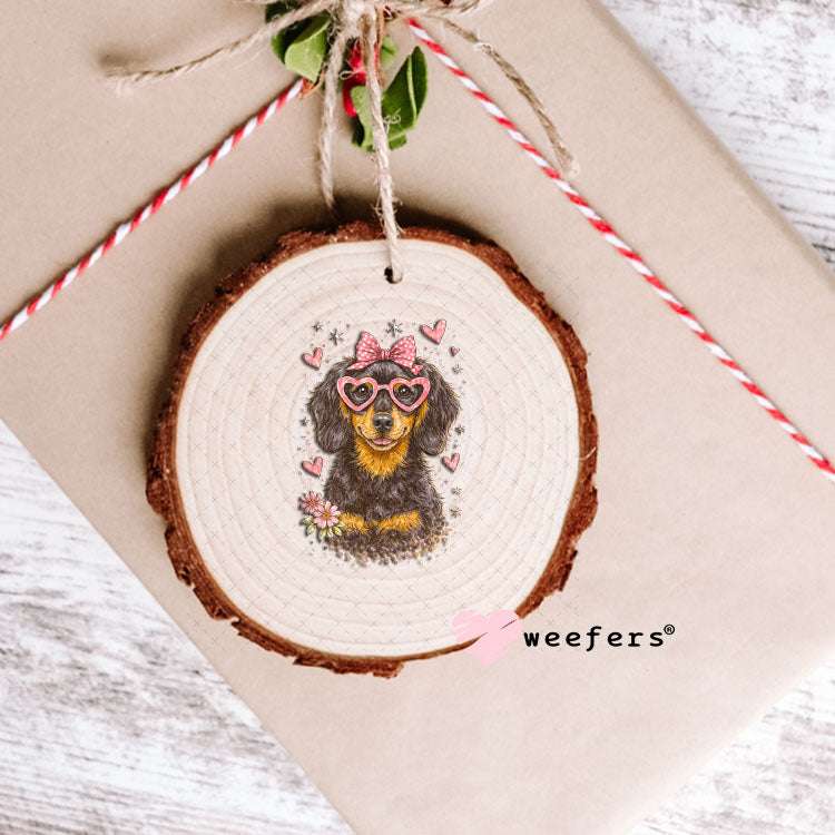 UV DTF Decal - Hearts Dachshund Ornament Weefers
