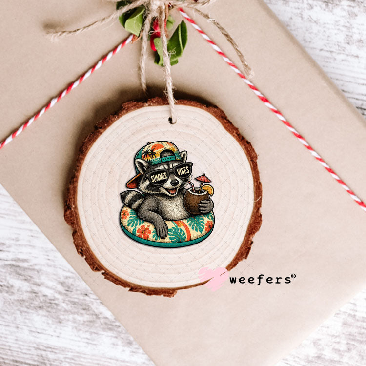 UV DTF Decal - Raccoon Summer Vibes Ornament Weefers