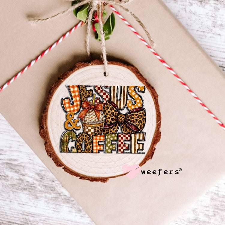 UV DTF Decal - Jesus and Coffee Fall Ornament Weefers