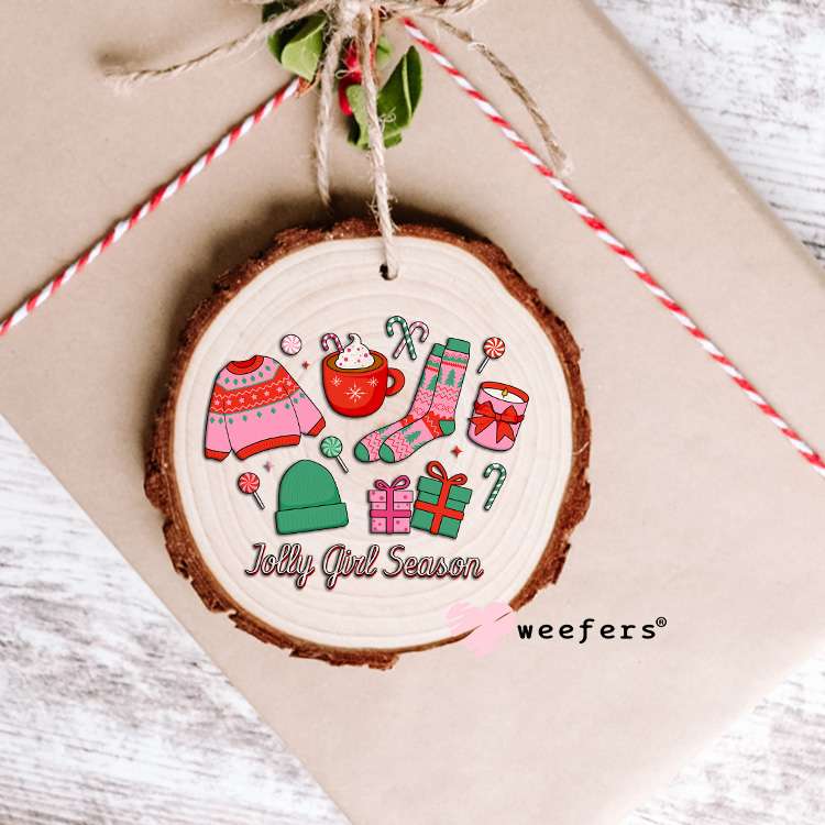 Jolly Girl Season UV DTF Decal Ornament Weefers