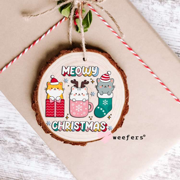 Meowy Christmas Cats UV DTF Decal Ornament Weefers
