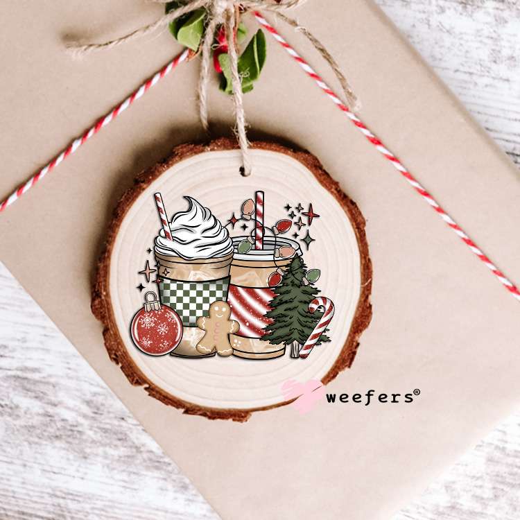 Christmas Coffee Latte UV DTF Decal Ornament Weefers