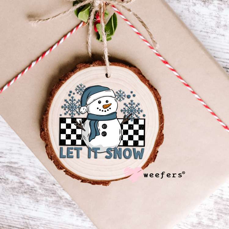Let It Snow Blue UV DTF Decal Ornament Weefers