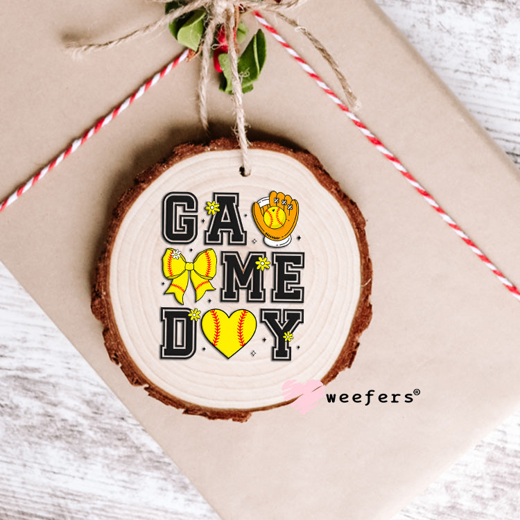 Coquette Game Day Softball UV DTF Decal Ornament Weefers