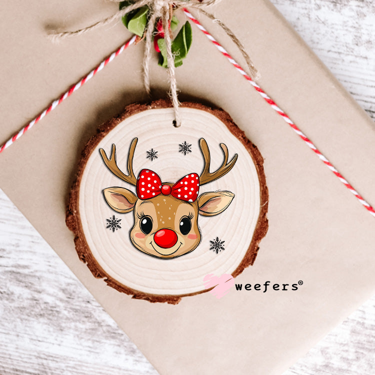 Reindeer Girl Cutie UV DTF Decal Ornament Weefers