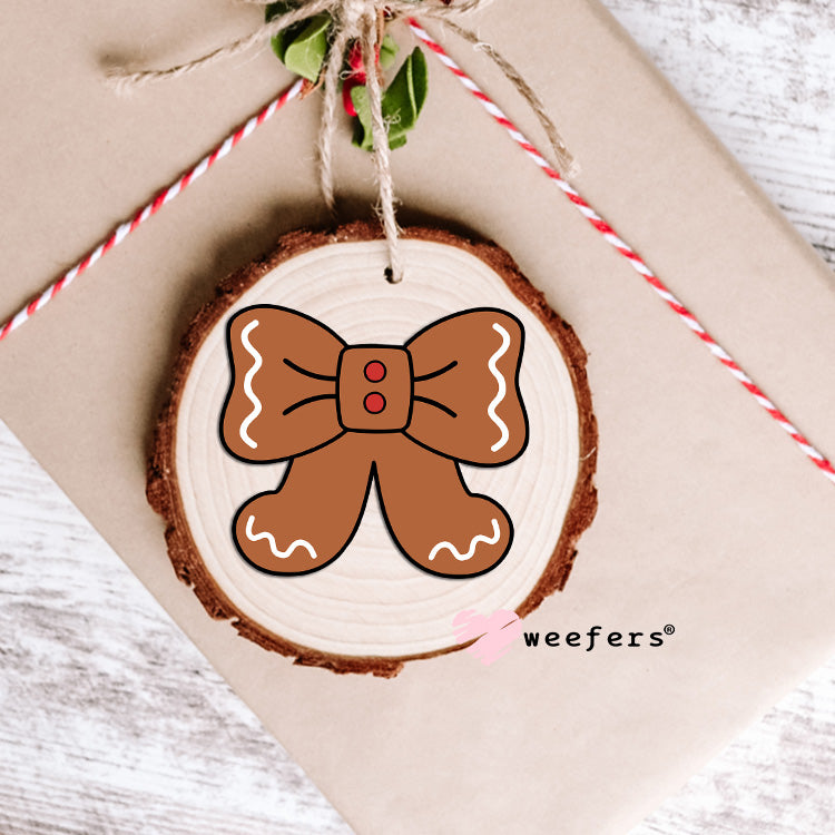Gingerbread Coquette Bow UV DTF Decal Ornament Weefers