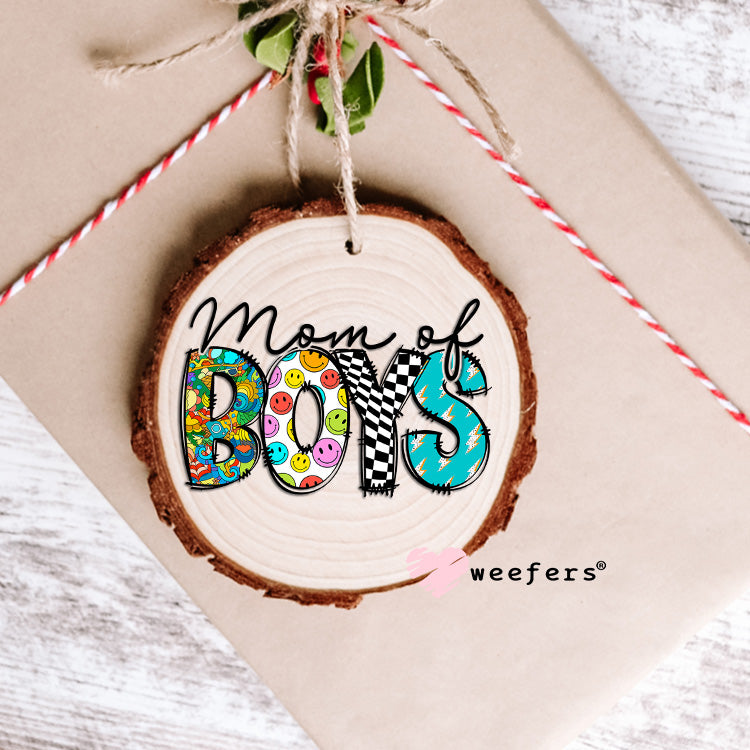 Mom of Boys UV DTF Decal Ornament Weefers